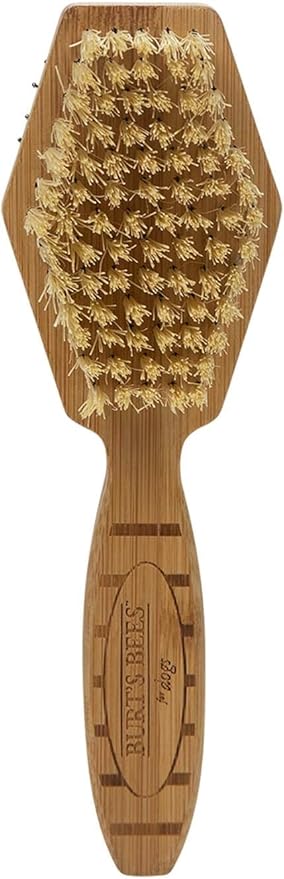 Burt's Bees for Pets Double Sided Pin and Hemp Bristle Dog Brush, Reduces Shedding, Removes Tangles and Loose Hair for All Coat Types, Sustainable Bamboo and Recycled Materials - 2 Pack