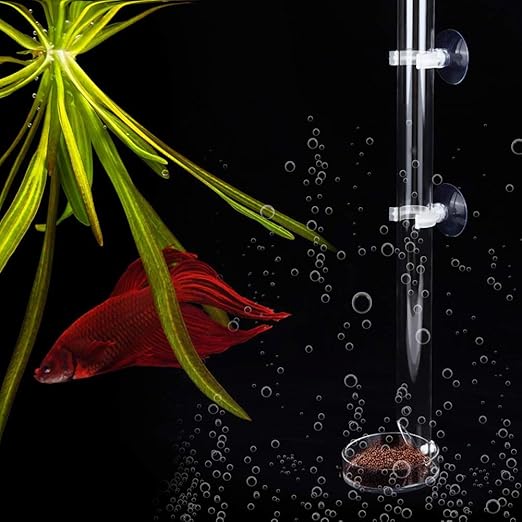 Shrimp Feeding Tube and Dish Set,Acrylic Shrimp Feeder Tube Feeding Dish Bowls for Fish Tank Aquarium Shrimp Fish, with 2 Suction Cups,Fish Tank Feeding Supplies(Tube Length 25cm)