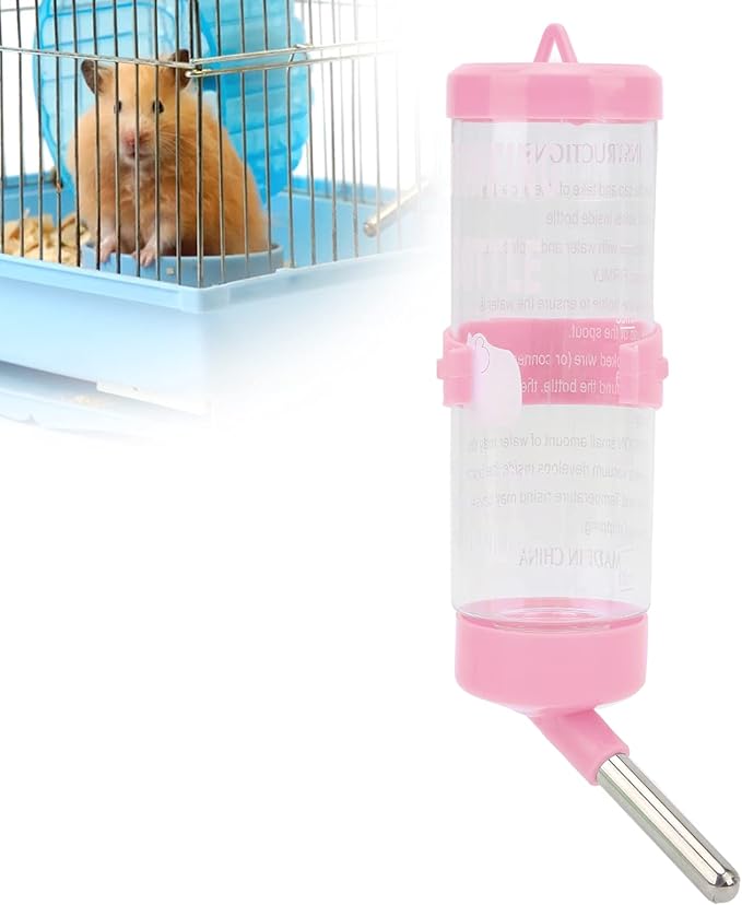Hamsters Water Bottle, Automatic No Drip Hanging Water Feeder Dispenser for Small Animals Guinea Pig Rat Rabbit Dwarf Gerbil Chinchilla(250ML)