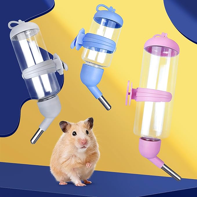125ml Guinea Pig Water Bottle/Feeder for Hamsters/Hedgehogs/Gliders/Rabbit/mouses/Other Small Pets and Animals,Suitable for Cages, Boxes or Wall-Mounted (Blue, 125ml)