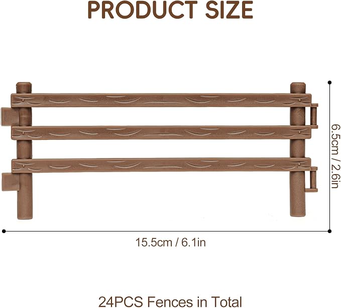 24PCS Farm Animal Corral Fence Toys for Kids Age 3-5 5-7 4-8 Years Olds Boys Girls, Educational Farm Animal Cake Toppers for Toddlers 3 4 5 6 7 8 9 10