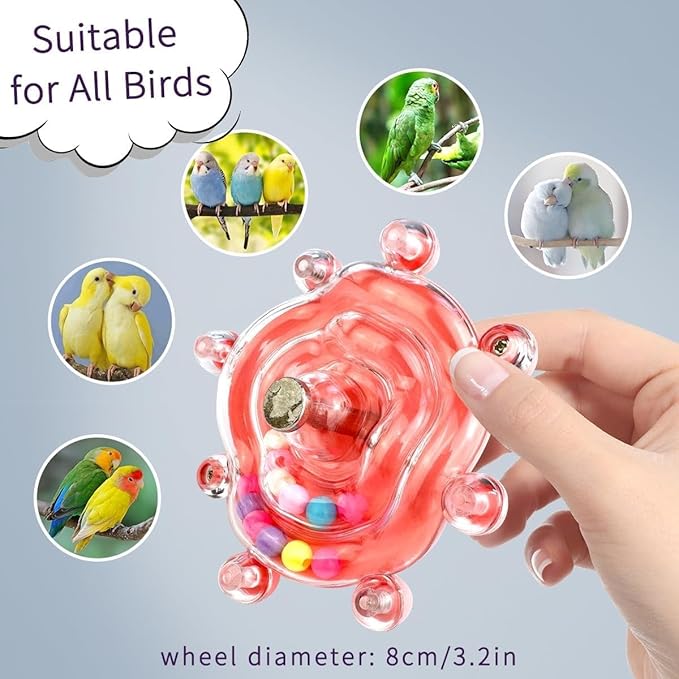 Budgie Toys, Parakeet Training Toy, Interactive Bird Educational Toy for Small Birds, Cockatiel Toys, Fun Parakeet Toys, Lovebird Toys, Quaker Parrot Toys, Bird Toys for Conures (Yellow)