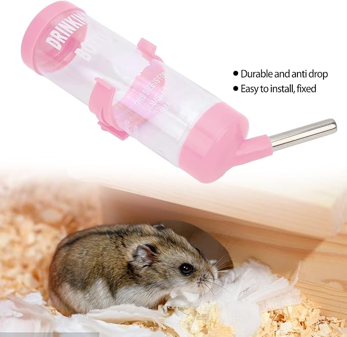 Hamsters Water Bottle, Automatic No Drip Hanging Water Feeder Dispenser for Small Animals Guinea Pig Rat Rabbit Dwarf Gerbil Chinchilla(250ML)