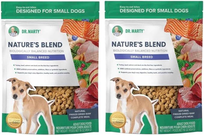 Dr. Marty Nature's Blend Adult Small Breed Freeze Dried Raw Dog Food 16 oz (2 Pack)