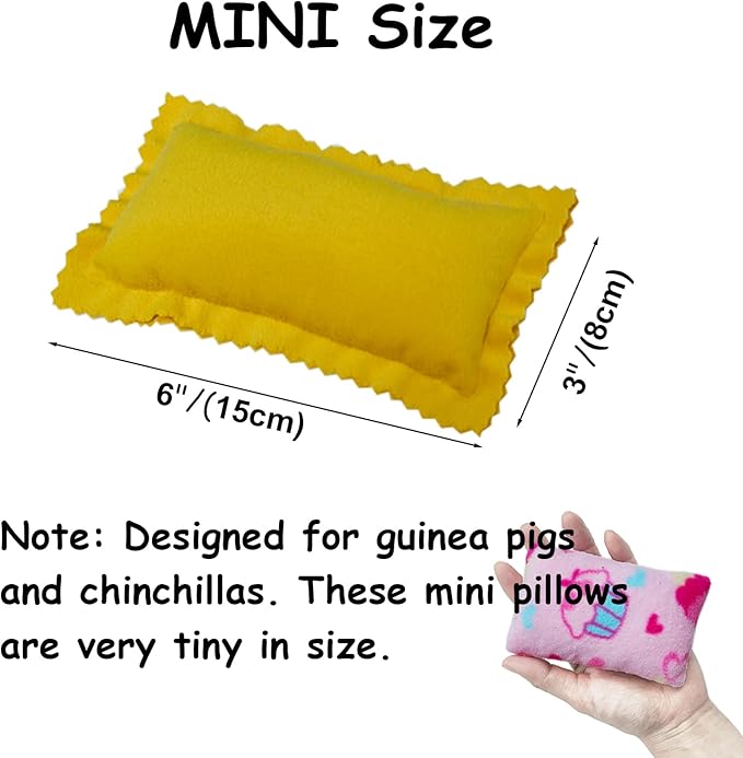 RIOUSSI Set of 4 Cozy Mini Pet Pillows for Guinea Pigs Hedgehogs Ferrets Chinchillas Bunnies Rabbits and Rats