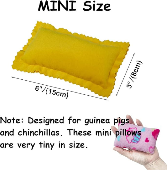 RIOUSSI Set of 4 Cozy Mini Pet Pillows for Guinea Pigs Hedgehogs Ferrets Chinchillas Bunnies Rabbits and Rats