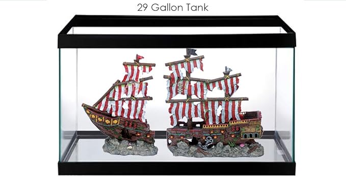 Penn-Plax Deco-Replicas Striped Sail Shipwreck Aquarium Decoration – Safe for Freshwater and Saltwater Fish Tanks – Large – 2 Pieces