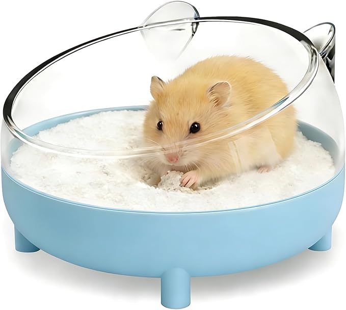 Hamster Bathtub,Hamster Sand Bath,Hamsters Bathroom,Sand Bath Container,Toilet for Dwarf Hamsters,Gerbils,Mice and Small Animals (Blue)