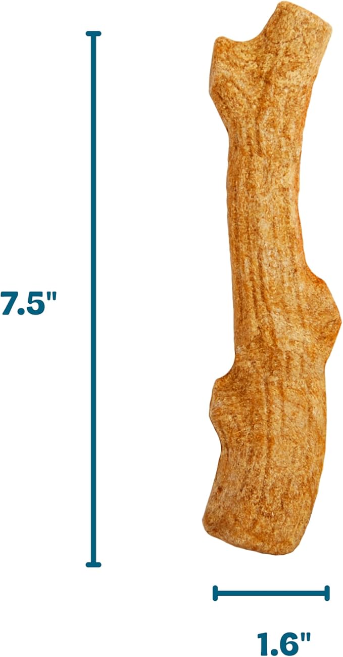 Pupstages Super Dogwood Dog Chew Toy, Made in the USA – Real-Wood Blend, Natural Wood Flavor & Texture, Moderate Chewers, Small, 7.5"