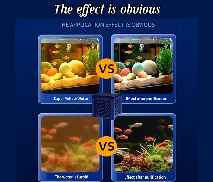 Ecological Aquarium Water Purifier, a new Type of Fish Tank Filter Cube, Suitable for Aquariums, Ponds, and Horse troughs Filters (Blue) (1)