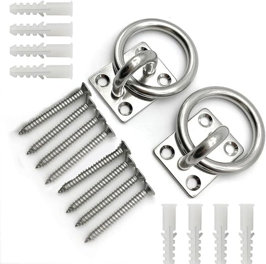 Ceiling Hooks Ceiling Wall Mount Hook Heavy Duty 1000LB Dog Anchor Pad Eye Plate 304 Stainless Steel for Yoga Swings Hammocks Training Straps Punching Bags Hanging