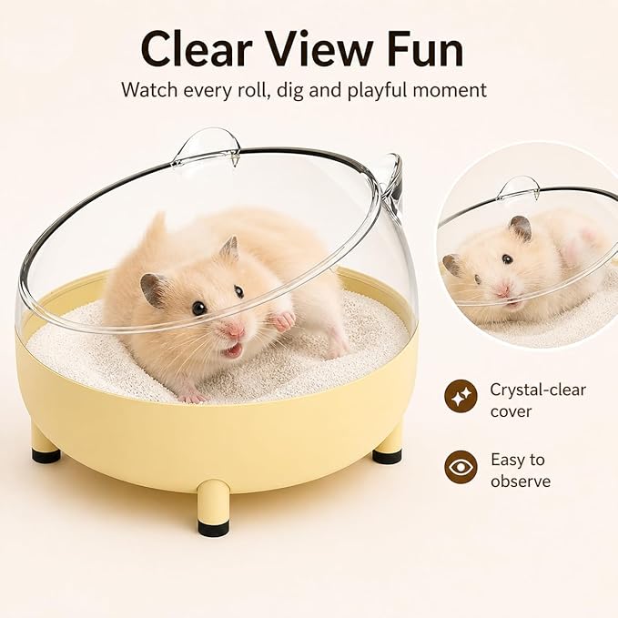 Meow&Woof Hamster Sand Bath Container, Large Sandbox Toilet Gerbil Batheoom, Tiny Chinchilla Dust Bathtub Sand Bath Box for Hamster Cage Accessories 6.5 Inch-Light Green