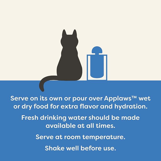 Applaws Tuna Bone Broth Cat Food Topper 12-Pack, High Protein, Limited Ingredient, Grain Free, Lickable Wet Cat Food, Natural, No Fillers, No Artificial Additives (12 x 3 oz Resealable Spout Pouches)