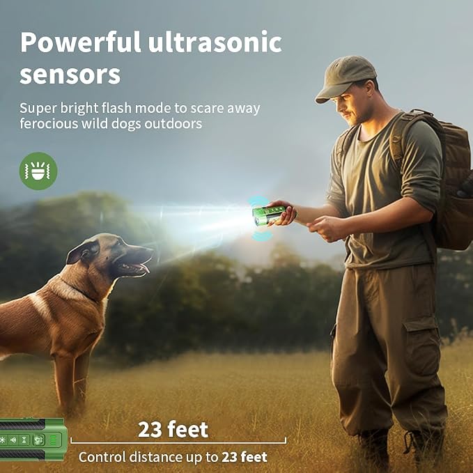 Coredy Dog Bark Deterrent Device, Anti Barking Device for Dogs, Long-Range Ultrasonic Stop Bad Behavior, Rechargeable and Portable Dog Barking Control Device, Safe for Dogs & Humans
