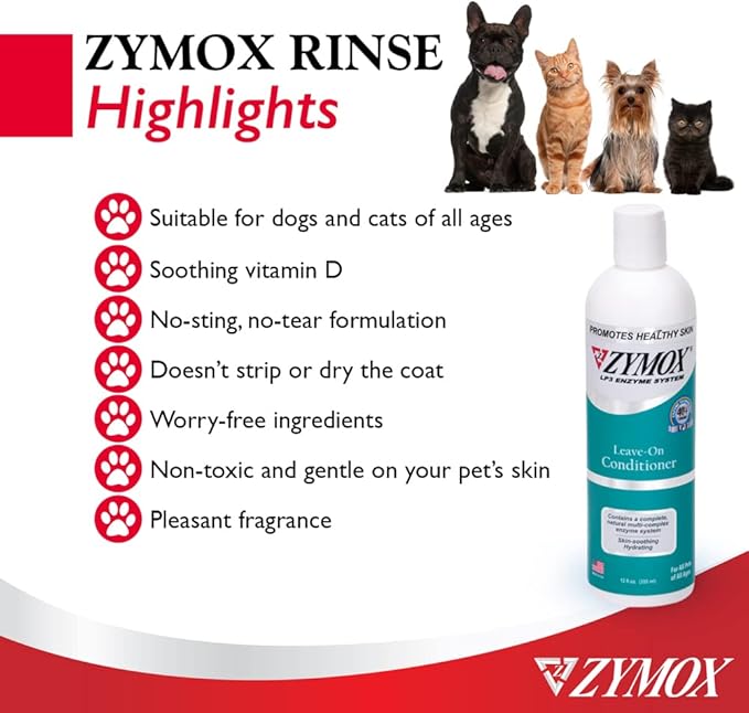 Zymox Leave On Conditioner for Pets, 12 fl oz
