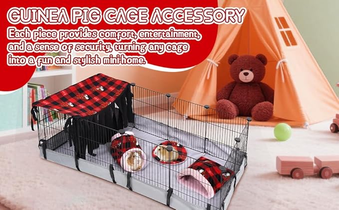NAPLORD Guinea Pig Hideout, Guinea Pig Fleece Forest,1x2 C&C Fleece Forest for Guinea Pigs, Hedgehog, Bunny,Small Pets