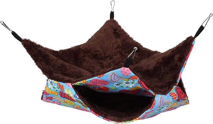 GLOGLOW Pet Hamster Hammock, Soft Velvet Cotton Sleeping for Hamsters and Small Pets, Warm Double Layers Hammock for Guinea Pigs and Ferrets (34 * 34) (*)