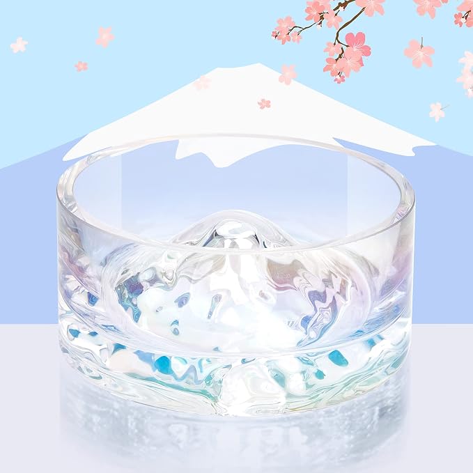 Niteangel Hamster Feeding & Water Bowls- Mount Fuji Series Glass Drinking Bowls for Dwarf Syrian Hamsters Gerbils Mice Rats or Other Similar-Sized Small Pets