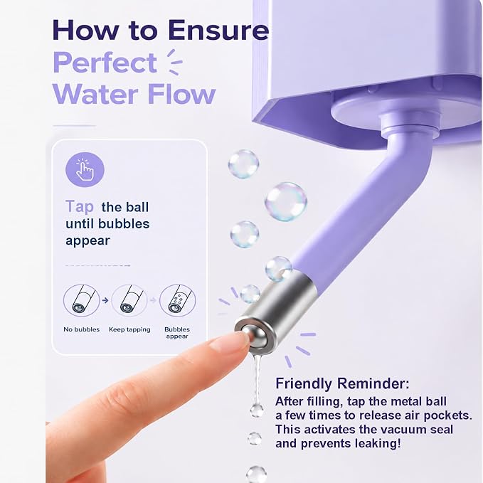 No-Drip Small Animal Water Bottle, 47OZ Large Capacity Leakproof Hanging Pet Water Dispenser for Cage Crate, Water Feeder for Guinea Pig, Hamster, Rabbit, Ferret, Chinchilla (Purple)