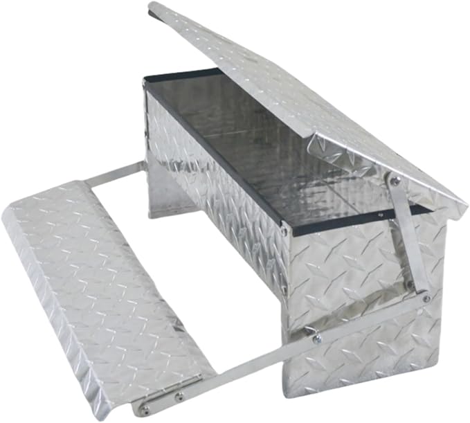 Treadle Large Poultry Feeders Aluminium Automatic Chicken Feeder No Waste Rat Proof Trough with Weatherproof Lid for Duck Fowl 11 lbs Capacity