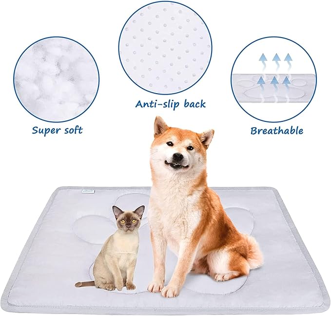 Dog Mat for Crate, Dog Bed Mat with Anti-Slip Bottom 23"x 36", Warm Pet Bed Mat, Machine Washable Pet Mattress for Pet Sleeping