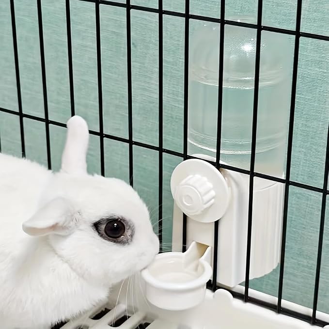 Rabbit Water Bottle, 700ml/23oz Hanging Water Dispenser Feeder Cage Crate Hutch Bunny Puppy Cat Chinchilla Ferret Guinea Pigs Squirrel Hedgehog (Pink, 700ml)
