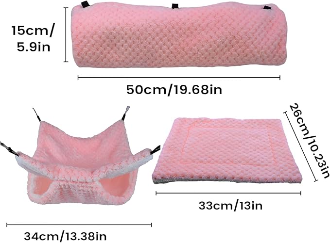 Hamster House | Cave Tunnel Mat Warm | Small Animal Bed - for Sugar Glider Ferret Cage Sleeping Resting Hiding Playing Climbing Winter