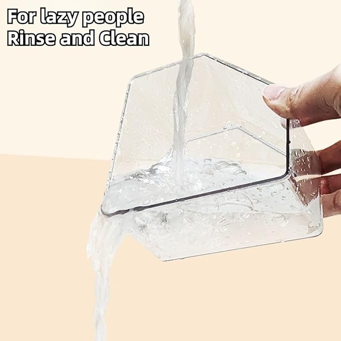 Hamster Sand Bath Box Container, Mini Pet Sandbox Lid Design Take Bath Wooden Sandbox Dust Bath, Transparent Bathroom & Digging Box Acrylic Hamster Litter Box Small Animal Accessories (C)