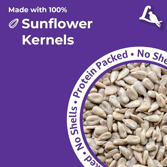 Lyric Sunflower Kernels Wild Bird Seed for Outside Feeders, No Waste Bird Food, Attracts Finches and More, 25 lb Bag