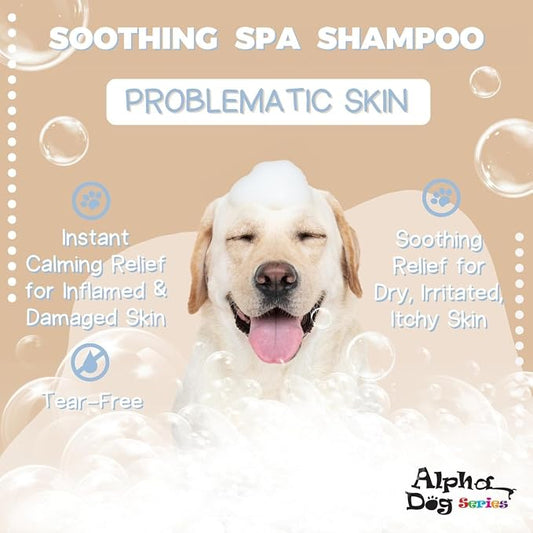 Oatmeal Grooming Natural Dog Shampoo and Conditioner with Aloe Vera, pH balanced Shampoo for Dogs, Tear-Free, Moisturizing Dog Shampoo for Sensitive Skin - 26.4 Oz