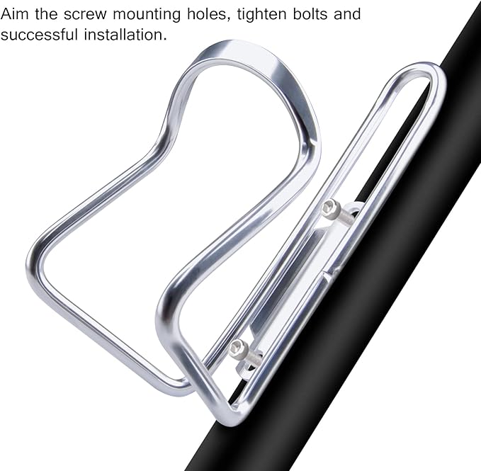 FiveBox Lightweight Aluminum Alloy Bicycle Water Bottle Cage Holder for Outdoor Activities (Silver)