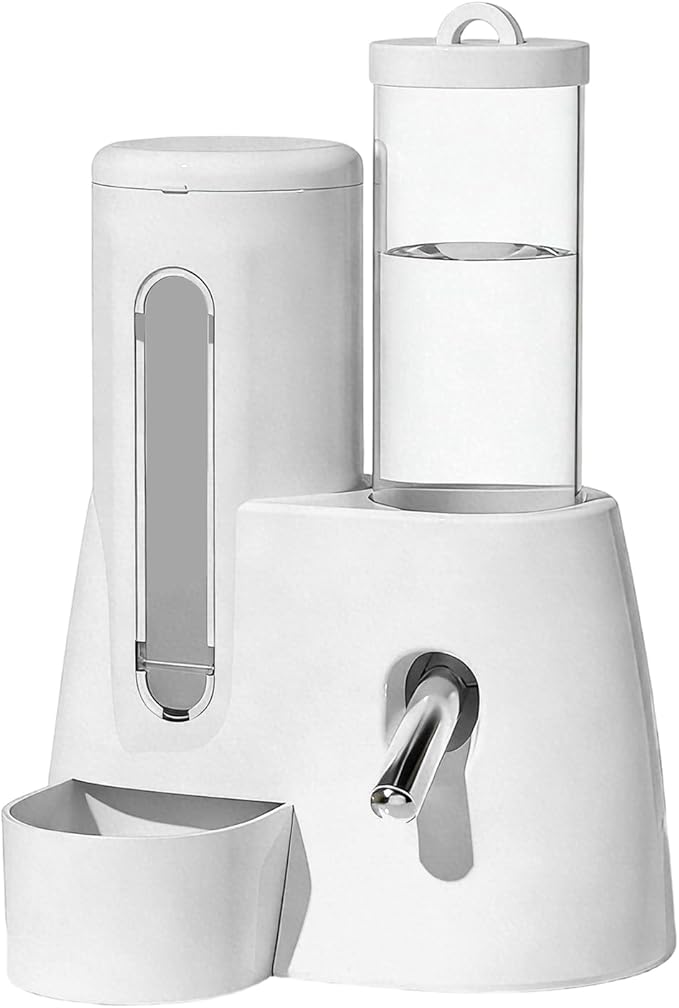 Small Animal Food and Water Dispenser, 2 in 1 Hamster Automatic-Gravity Food Water Dispenser, No Drip Pet Feeder and Waterer, for Small Animal Hedgehog Hamster Cats Rabbits