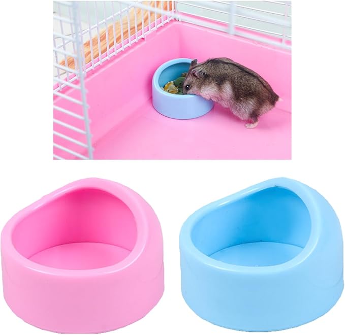 4 Pack Hamster Bowl Dwarf Feeding Bowls Food Water Feeder Dish for Robo Syrian Hamsters Hammies Mice Gerbils Degus Hedgehog Small Animals Pet