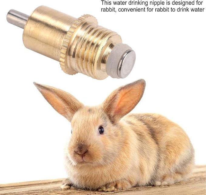 20Pcs Stainless Steel Rabbit Water Feeder Automatic Rabbit Drinker Nipple Easy Use Drinking Water Tool for Small Animals Farm Animal Supplies