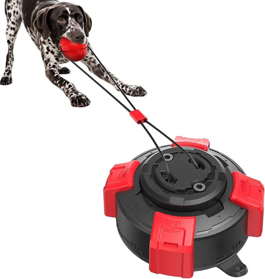 Interactive Dog Toys Tug of War for Small Medium Dogs, Rotating Lock Suction Cup Dog Toy to Keep Them Busy, Steel-Core Rope Puppy Teething Toy for Boredom, Durable Chew Toy for Tile Wood Floor