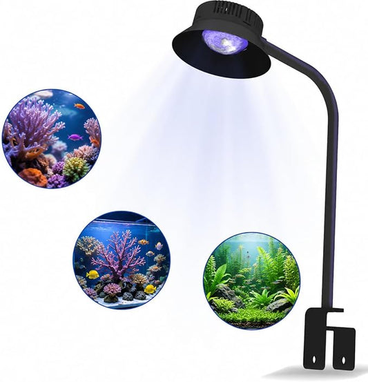 N30 Aquarium Light,30W Dual-Channel 10-Level dimming, 5-Stage Timer Full-Spectrum Reef Light Marine Fish Tank Light Saltwater Nano Aquarium LPS SPS Lighting