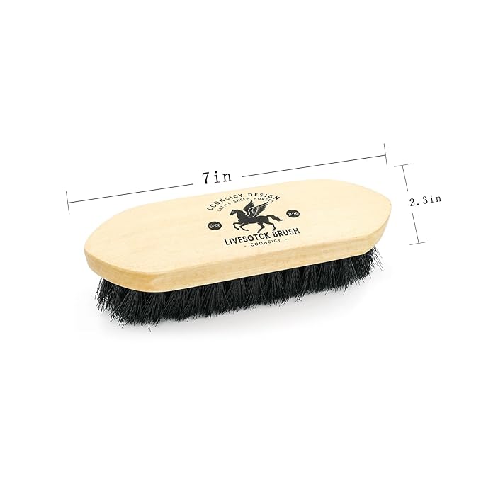 Medium Livestock Brush for Goat, Cattle, Cow | Goat Supplies & Accessories, Brushes for Grooming, Wood Handle