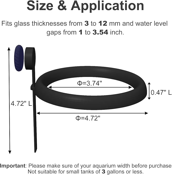 Magnetic Fish Feeding Ring, Aquarium Floating Feeder, Self-Adjusting to Water Level Fish Food Holder for Betta Goldfish Guppy Turtle