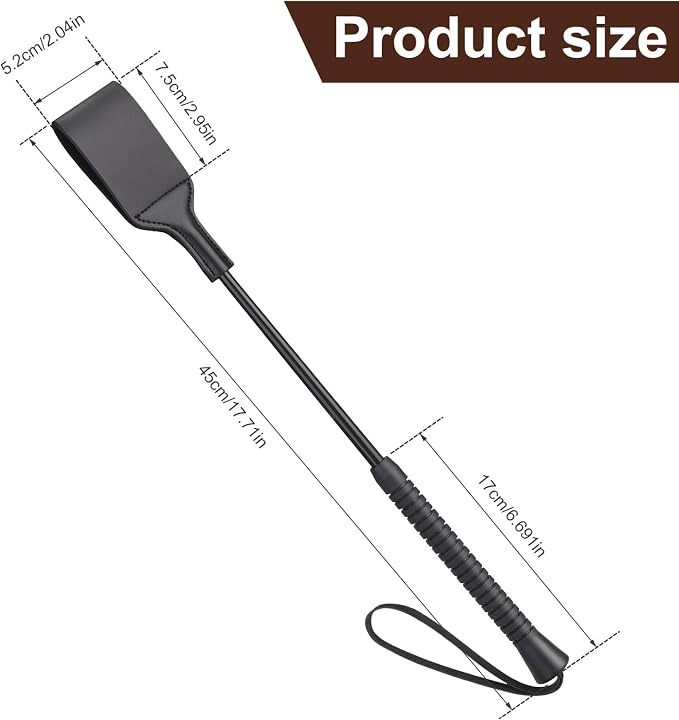 YUQGAOP 18 Inch Horse Whip, Premium Riding Crop Horse Whip for Equestrian Sports,Black, with Non-Slip Handles