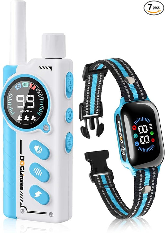 Smart 2-in-1 Dog Shock and Bark Collar - AI Anti-Misoperation, 3300FT Remote Training Collar, IPX7 Waterproof, 4 Modes (Tone, Vibration, Safe Shock, Auto Anti-Bark) for Dogs