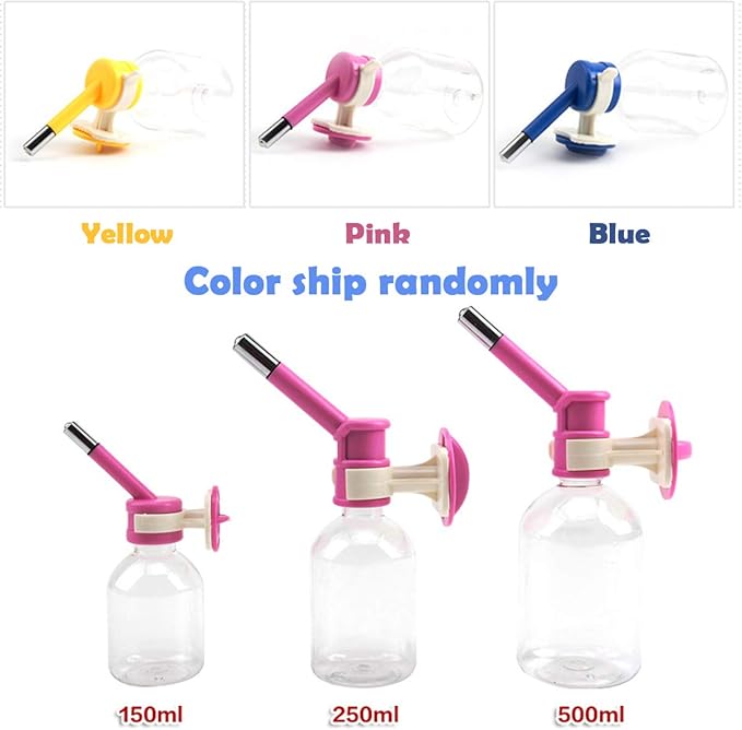 S-Lifeeling Crate Water Bottle Dog Cat Water Dispenser Pet Hamster Water Container Random Color Mice Fountain (L)