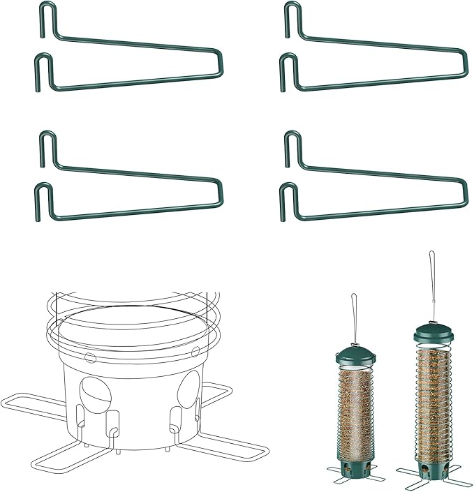 LCSEVEN Metal Feeding Ports Stands for Bird Feeder 4-Pack, Standing Perches for Feeders, Compatible With LCSEVEN Feeders