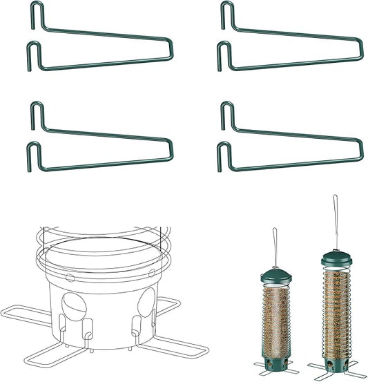 LCSEVEN Metal Feeding Ports Stands for Bird Feeder 4-Pack, Standing Perches for Feeders, Compatible With LCSEVEN Feeders