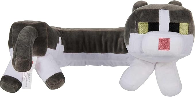 Mattel Minecraft Purring Sounds Neck Pillow, Cat Plush Toy with Sound for Travel, Comfort & Play (Amazon Exclusive)