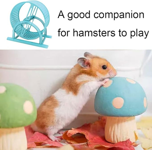 Hamster Wheel,Small Animal Exercise Wheel, Pet Comfort Treadmill Running Wheels, Silent Spinner Large and Easy Attach to Wire Cage for Syrian/Dwarf Gerbils Mice(Blue)