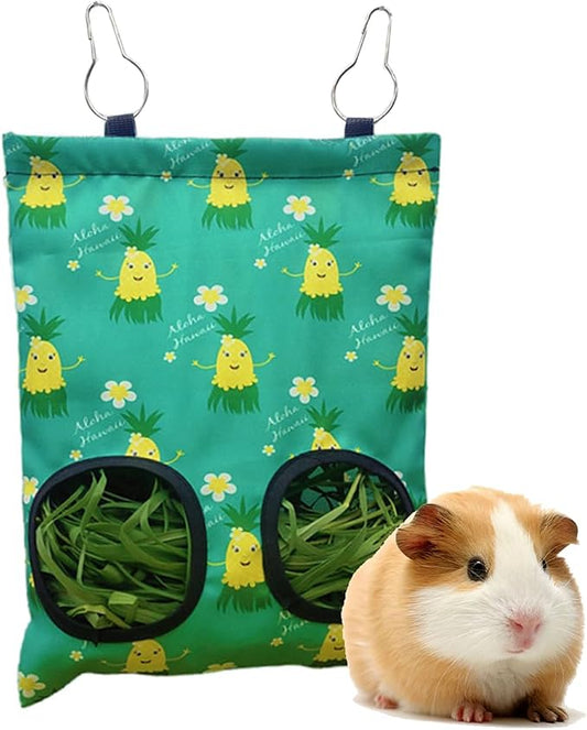 Rabbit Hay Feeder Hanging Feeding Hay Guinea Pig Hay Feeder Storage for Bunny Chinchilla Hamster (2 Windows) (Corn-2 Holes)