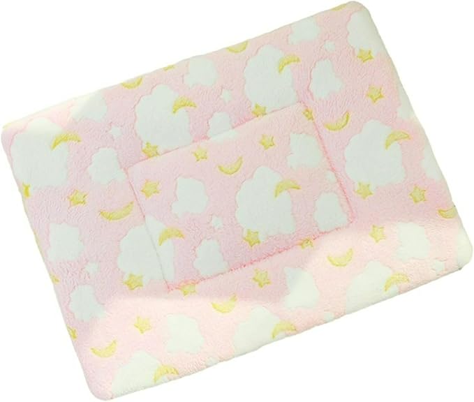 Double Sided Plush Small Animal Bed, Washable Guinea Pig Bunny Bedding, Reversible Flannel Mat for Hamster Ferret Rabbit Cat Dog, Cozy Fleece Cage Liner Pad
