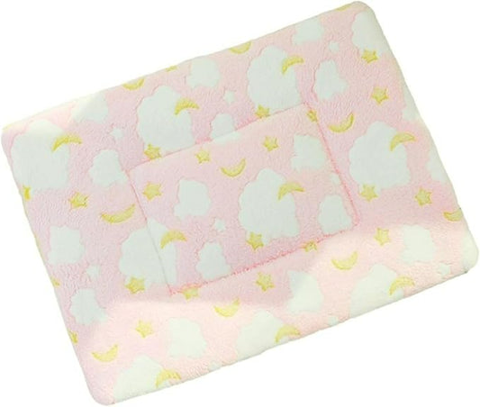 Double Sided Plush Small Animal Bed, Washable Guinea Pig Bunny Bedding, Reversible Flannel Mat for Hamster Ferret Rabbit Cat Dog, Cozy Fleece Cage Liner Pad