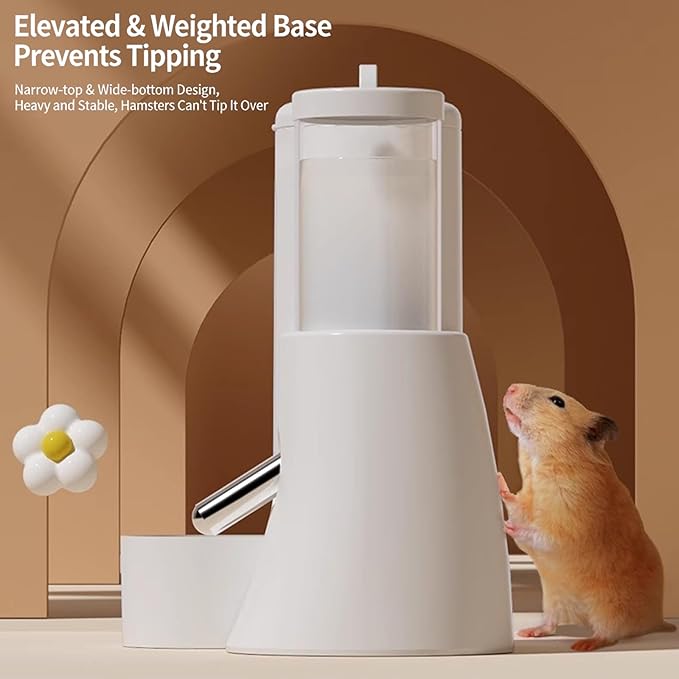 Small Animal Food and Water Dispenser, 2 in 1 Hamster Automatic-Gravity Food Water Dispenser, No Drip Pet Feeder and Waterer, for Small Animal Hedgehog Hamster Cats Rabbits