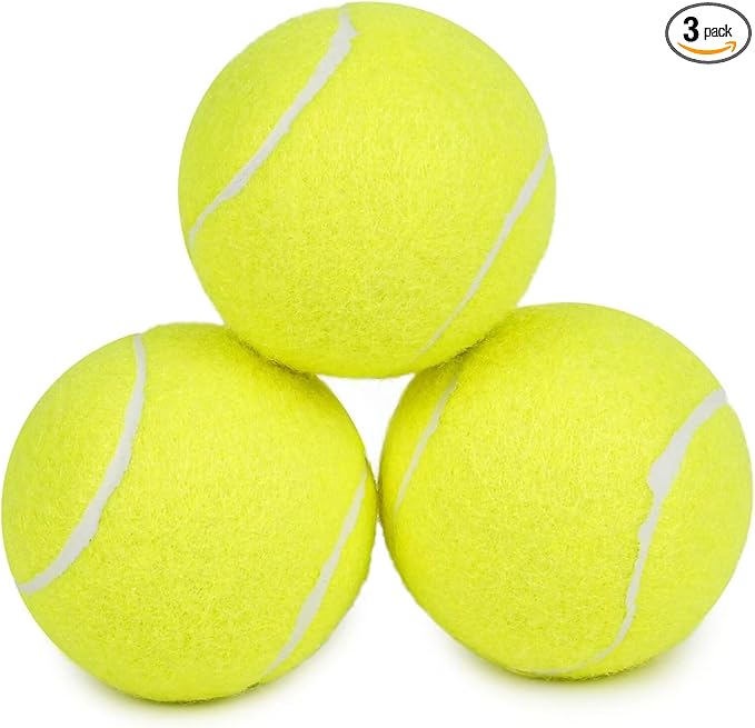 Prime Pets Tennis Balls for Dogs 3 Pack 2.5”, Durable Non-Squeaky Dog Balls with High Bounce, Interactive Fetch and Training Dog Toys for Outdoor Play, Ideal for Small and Medium Breeds